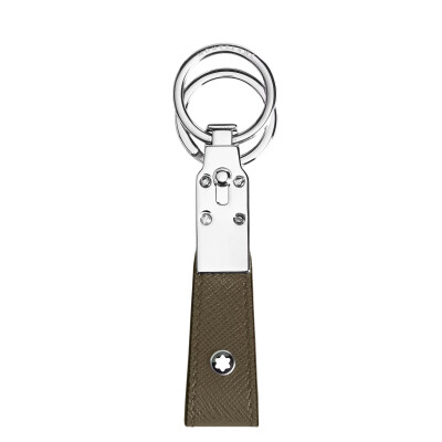 Porte-clés en cuir sartorial kaki
