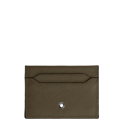 Porte-carte 5CC en cuir sartorial kaki