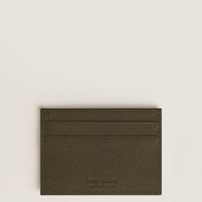 Porte-carte 5CC en cuir sartorial kaki