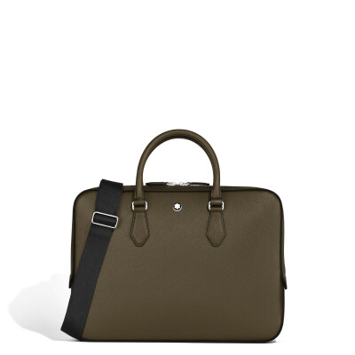 Porte-documents fin en cuir Sartorial kaki