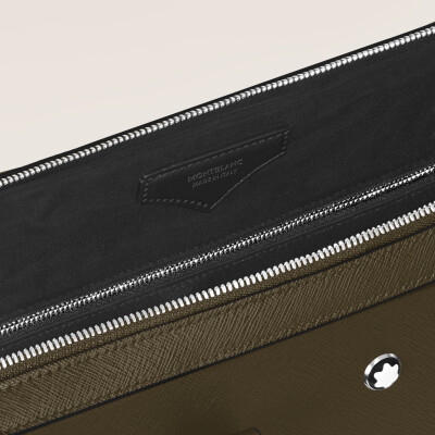 Porte-documents fin en cuir Sartorial kaki