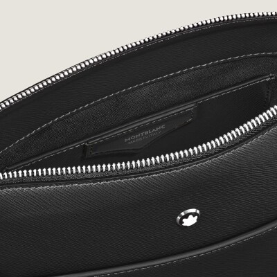 Sac Montblanc messenger vertical en cuir Sartorial noir