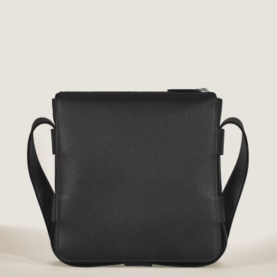 Sac Montblanc messenger vertical en cuir Sartorial noir