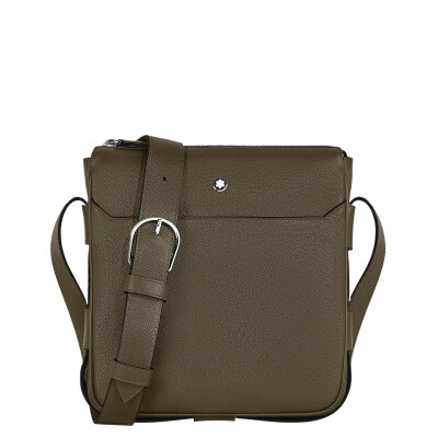 Sac Montblanc messenger en cuir Sartorial kaki