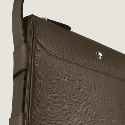 Sac Montblanc messenger en cuir Sartorial kaki