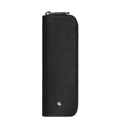 Etui Montblanc pour 1 instrument d'écriture zippé en cuir Sartorial noir