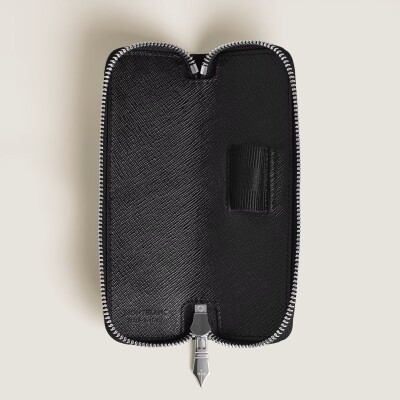 Etui Montblanc pour 1 instrument d'écriture zippé en cuir Sartorial noir