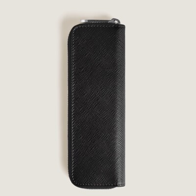 Etui Montblanc pour 1 instrument d'écriture zippé en cuir Sartorial noir