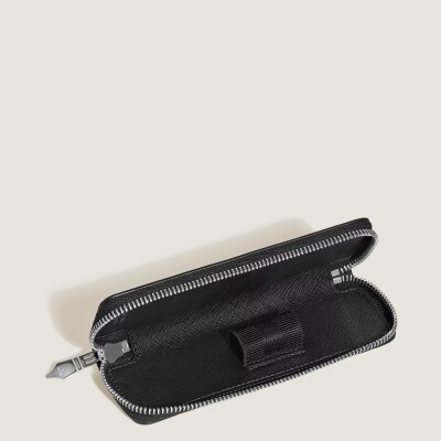 Etui Montblanc pour 1 instrument d'écriture zippé en cuir Sartorial noir