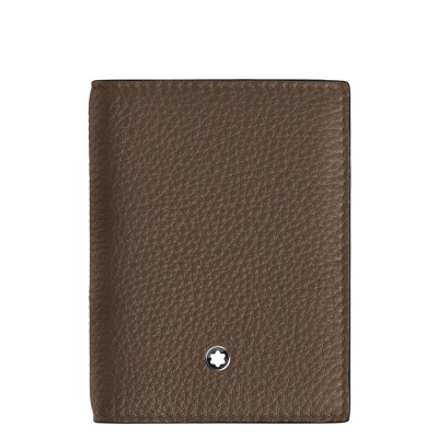 Porte-cartes 4CC en cuir grainé noisette