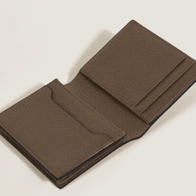 Porte-cartes 4CC en cuir grainé noisette