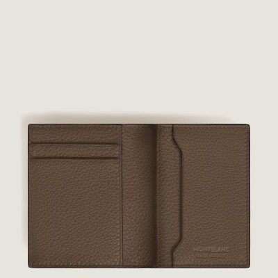 Porte-cartes 4CC en cuir grainé noisette