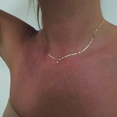 Collier Vanrycke Skin Tattoo en Or rose et 1 diamant