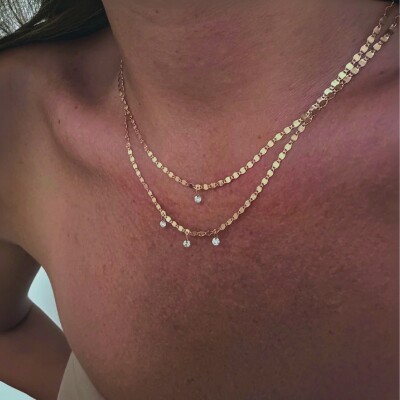 Collier Vanrycke Skin Tattoo en Or rose et 1 diamant