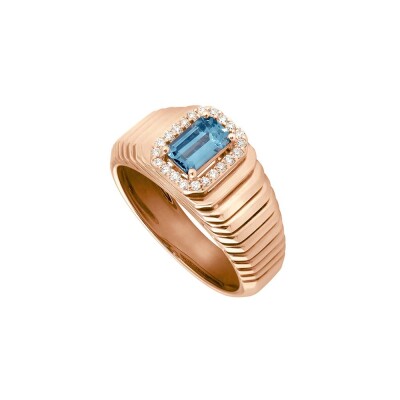 Bague Frojo Scala PM en or rose saphir bleu et diamants