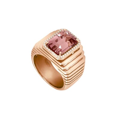 Bague Scala GM en or rose, tourmaline rose et diamants