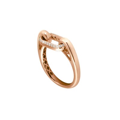 Bague Maglia PM or rose diamants