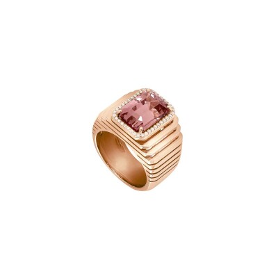 Bague Scala GM en or rose, tourmaline rose et diamants