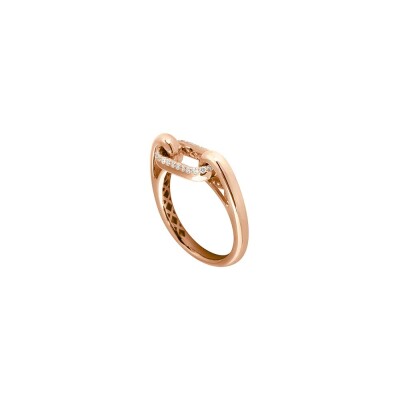 Bague Maglia PM or rose diamants