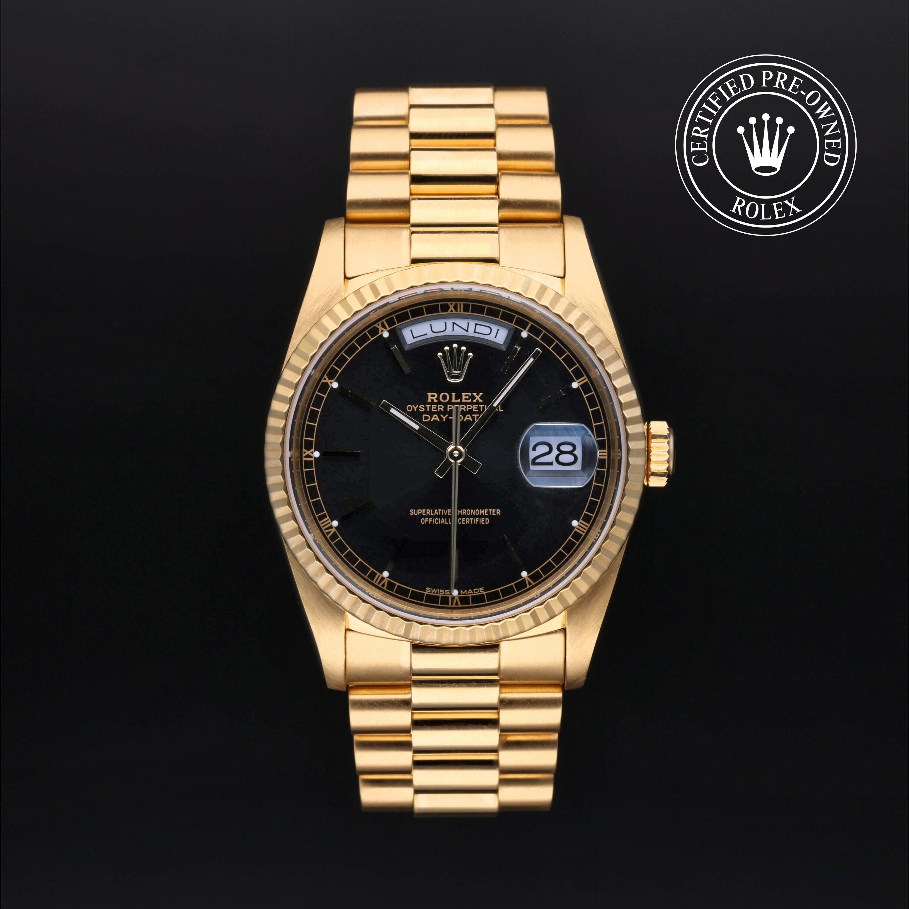 Rolex Day-Date 36 en Or 18 Carat Jaune M18238-0007 chez Frojo