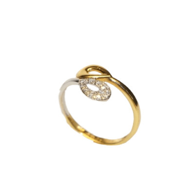 Bague Bicolore Or Jaune, Or Blanc 13 Diamants