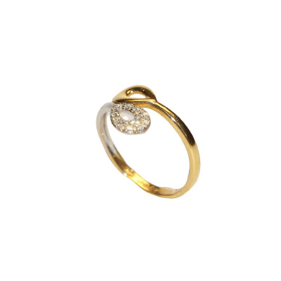 Bague Bicolore Or Jaune, Or Blanc 13 Diamants