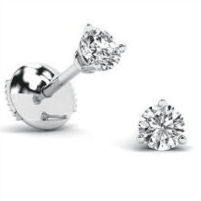 Boucles D\'oreilles Puce Diamants Or Blanc