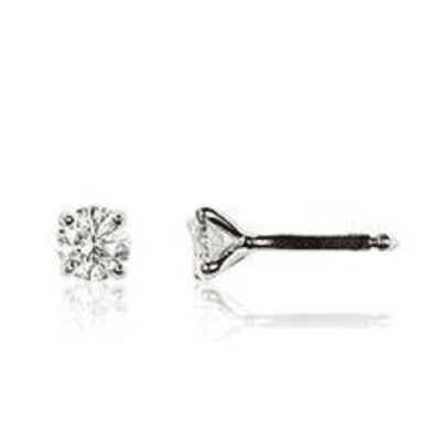 Boucles D\'oreilles Puce Diamants Or Blanc