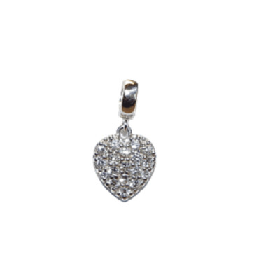 Pendentif Coeur Or Blanc Diamant