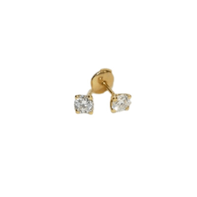 Boucles D'oreilles Puce Diamants Or Jaune