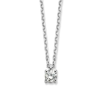 Collier Diamant Or blanc 4 Griffes