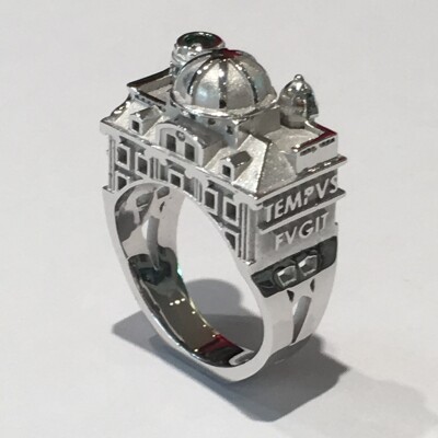 Bague Tournaire Flammarion Observatoire en or jaune et diamants