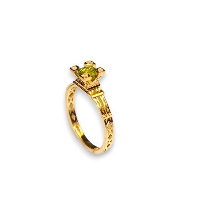 Bague French Kiss Baby, Peridot Or Jaune