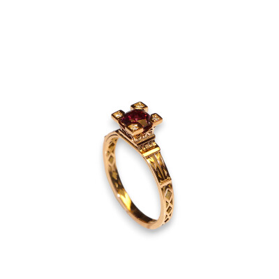 Bague French Kiss, Rhodolite Diamants Or Rose