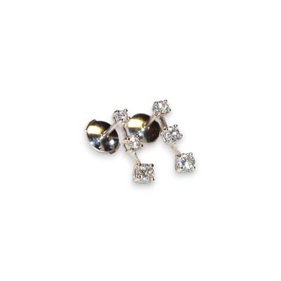 Boucles D'oreilles Pendante, Or Blanc Diamants