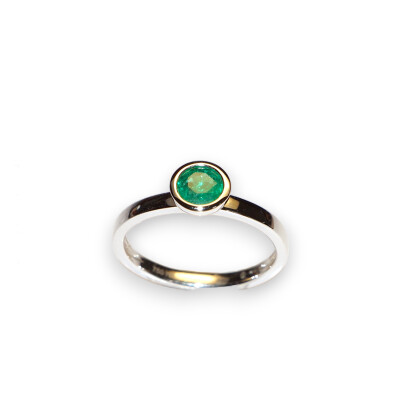 Bague Emeraude, Or Blanc