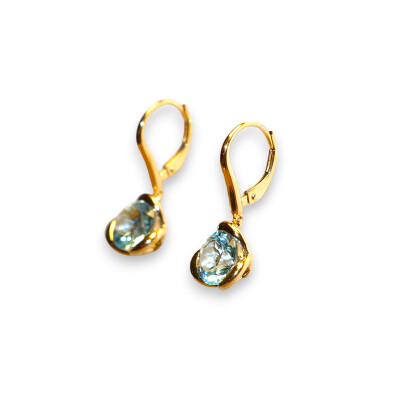 Boucles D'oreilles Topaze, Or Jaune