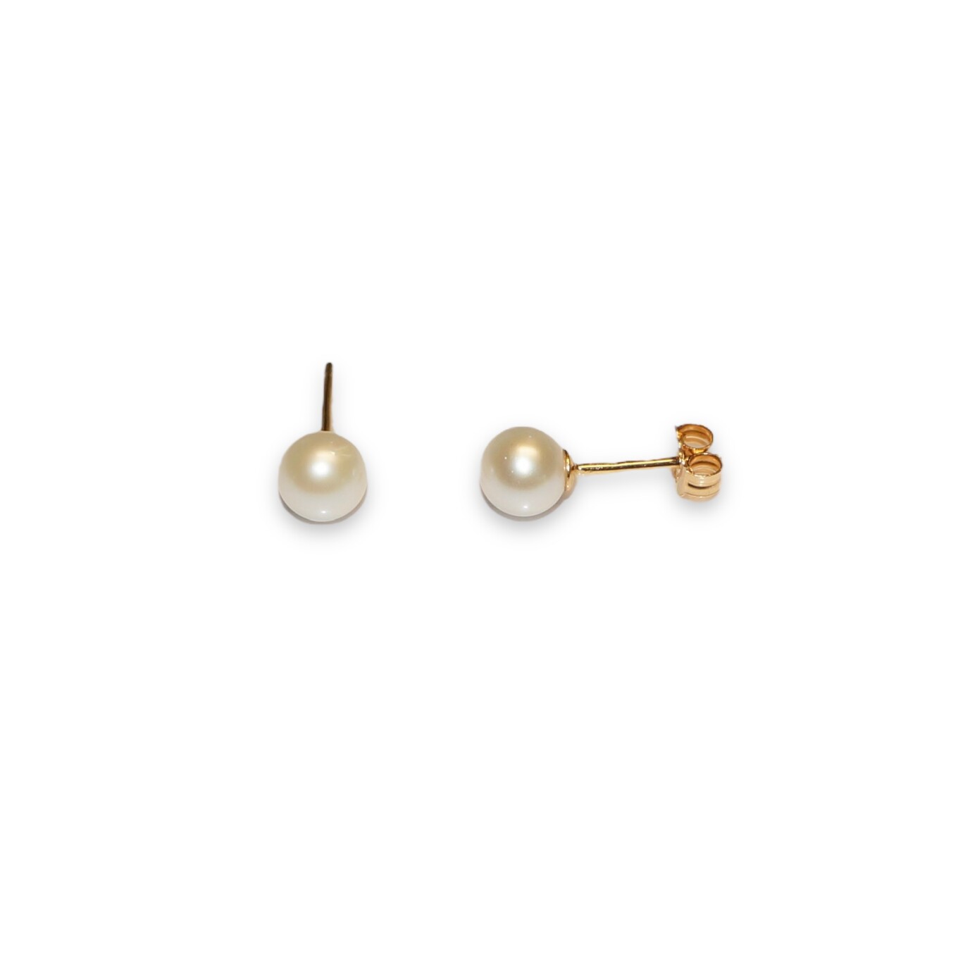 Boucles D’oreilles Perle de Chine, Or Jaune