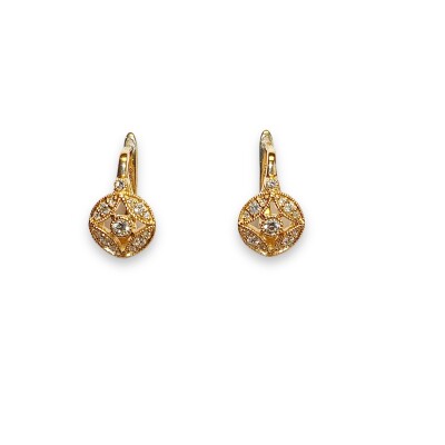 Boucles D’oreilles Dormeuses Diamants, Or Blanc