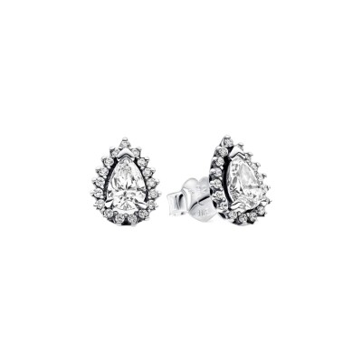 Clous d’Oreilles Halo Poires Scintillantes