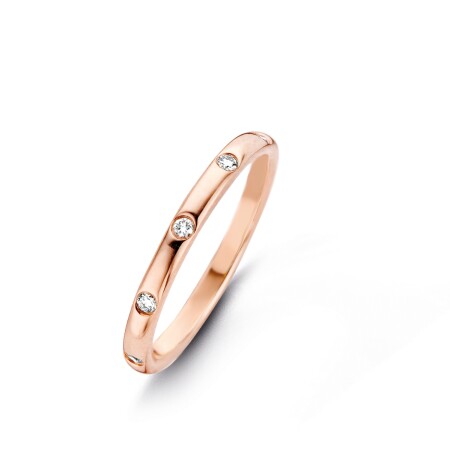 Bague Ischia Basics, Or Rose et Diamants