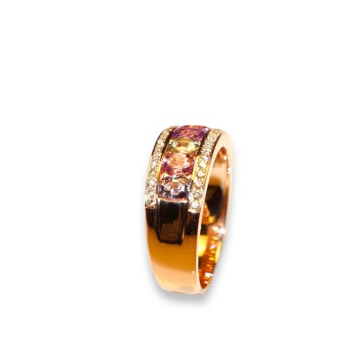 Bague Saphir Rose et Diamants