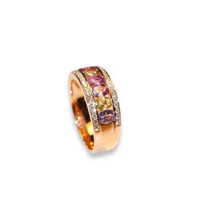 Bague Saphir Rose et Diamants