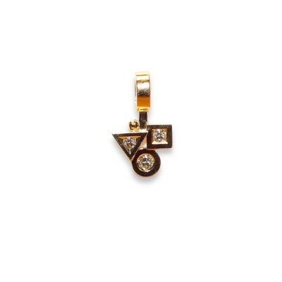 Pendentif Cubisme Diamants, Or Jaune