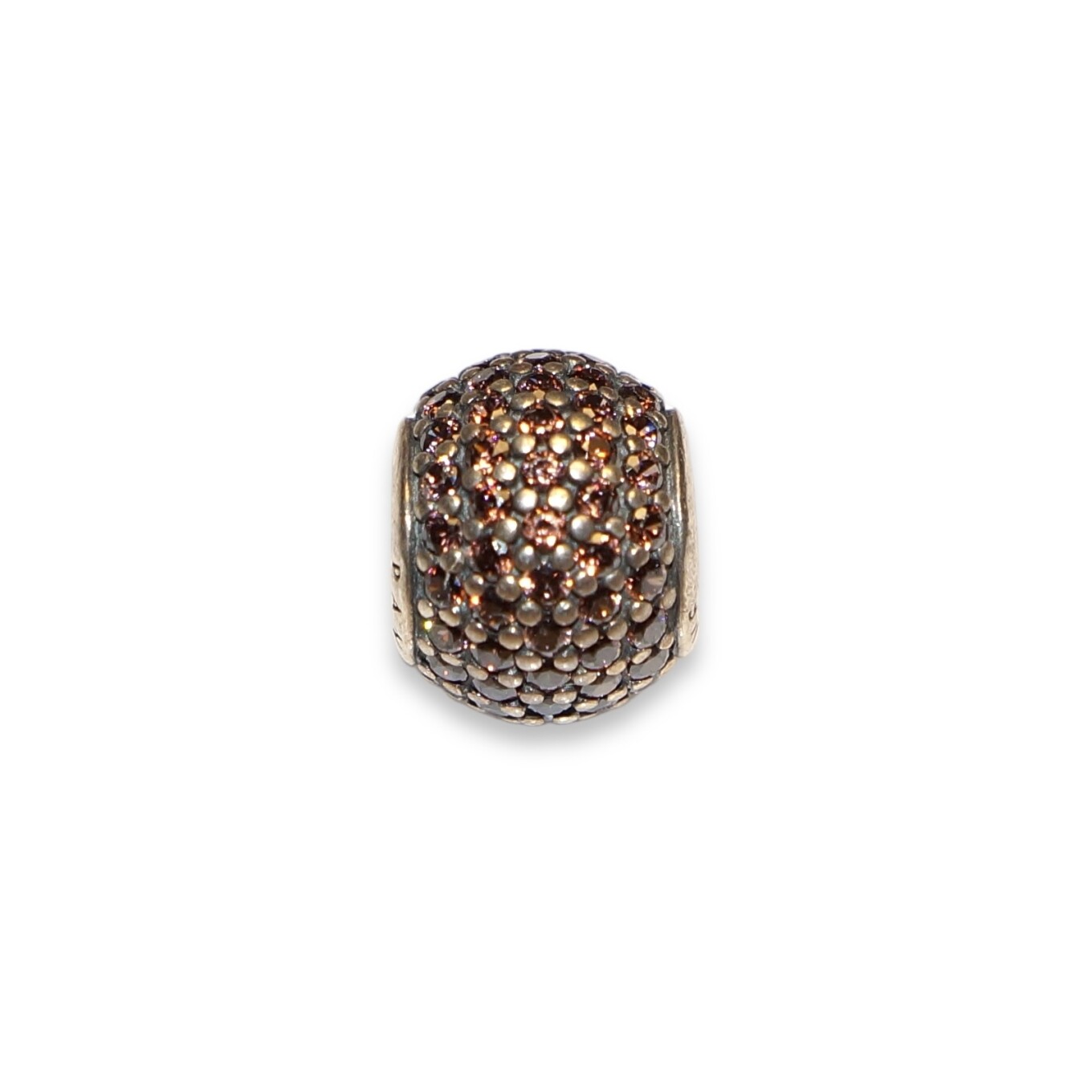 Charm Pandora Rond et Pierres Scintillantes Marron