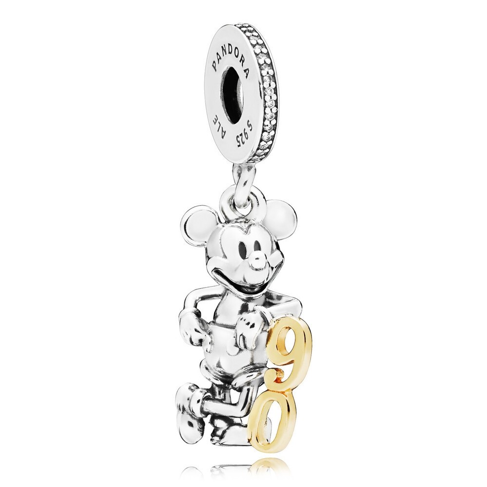 Charm Pandora Disney, Mickey 90ème Anniversaire, Argent et Or