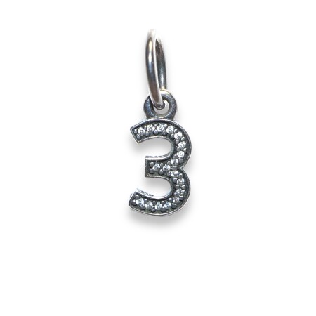 Charm Pandora, Pendant Chiffre 3 Oxydes de Zirconium