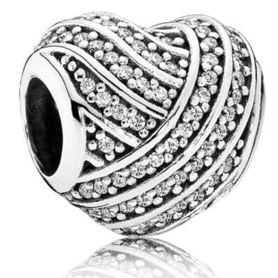 Charm Pandora, Cœur Pavé Oxyde de Zirconium