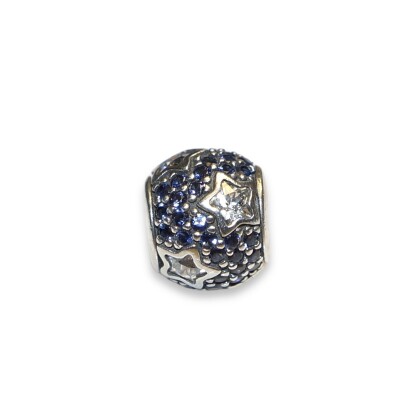 Charm Pandora Pavé Bleu et Étoile Oxyde de Zirconium