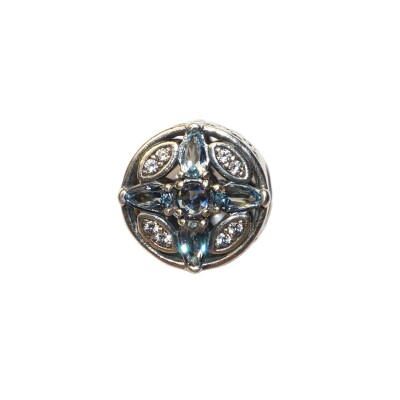 Charm Pandora Argent, Pierre Bleu et Oxyde de zirconium